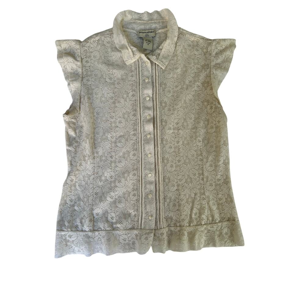 Banana Republic Lace Top with Pear Buttons
